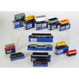 TWELVE HORNBY DUBLO BOXED ITEMS OF GOODS ROLLING STOCK (Good-to-fair) in dark blue and white