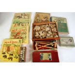 EARLY 20th CENTURY BOXED GAME OF TABLE CROQUET with four mallets, hoops and balls and instruction