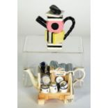 PAUL CARDEW  LIMITED EDITION ONE CUP 'ALLSORT' NOVELTY  POTTERY TEAPOT (366), 4 1/4" (10.8cm) high