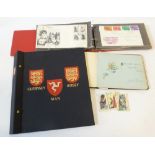 *COLLECTION OF FIRST DAY COVERS IN A RING BINDER, SOME LOOSE, VARIOUS LOOSE STAMPS, A JERSEY,