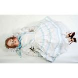 SIMON AND HALBIG (K & R) LARGE BISQUE SWIVEL HEADED DOLL, with sleeping flirty eyes, open mouth