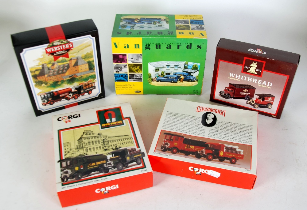 FOUR CORGI MINT AND BOXED BREWERIES RELATED TWO VEHICLE SETS, includes AEC Tanker and Thorneycroft