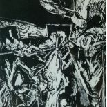 •PETER COAKLEY (b.1935) BLACK AND WHITE LINOPRINT 'Celtic Evening' artists proof Signed, titled