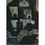 NORMAN JAQUES (1926 - 2014) TWO ARTIST SIGNED ORIGINAL BLACK AND WHITE ETCHINGS WITH AQUATINT "