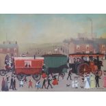 •HELEN BRADLEY (1900 - 1979) ARTIST SIGNED COLOUR PRINT "Big Bertha" Guild stamped and signed in