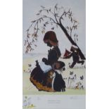 •FRANCES LENNON (1912 - 2015) ARTIST SIGNED REMARQUE PROOF COLOUR PRINT "Mother Love" Signed in