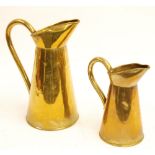 GRADUATED PAIR OF BRASS CONICAL JUGS (2)