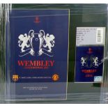 MANCHESTER UNITED V FC BARCELONA UEFA CHAMPIONS LEAGUE FINAL TICKET, 2011, mounted and framed