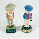 ROYAL DOULTON CHINA PENFOLD GOLFER, 6" (15.2cm) high, printed marks, no.246/2,000 AND DUNLOP CADDIE,