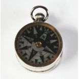 VICTORIAN SINGERS PATENT SILVER CASED POCKET COMBINED ANEROID BAROMETER, THERMOMETER AND COMPASS,