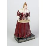 JACOBEAN GLASSWARE ADVERTISING CZECHOSLOVAKIAN CHINA FIGURE OF A LADY WITH A TRAY WITH MINIATURE