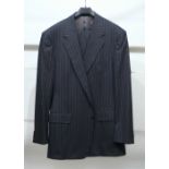 GENTS SAKS FIFTH AVENUE/CHESTER BARRIE TWO PIECE GENTS PIN STRIPE WOOL SUIT, TOGETHER WITH FOUR