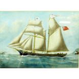 RUBEN CHAPPELL, GOOLE, GOUACHE DRAWING  Ship portrait 'George and Suban' of Dublin signed and titled