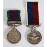 QUEEN ELIZABETH II CAMPAIGN SERVICE MEDAL WITH NORTHERN IRELAND CLASP, awarded to 24352125 GNR. T.