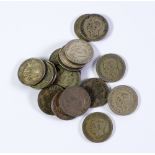 LARGE SELECTION OF GEORGE AND GEORGE VI GB SILVER COINAGE, mainly half crowns and florins but