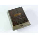 GERMAN THIRD REICH ' LUFTWAFFE' PRESENTATION TABLE CIGARETTE BOX, the oblong aluminium box with