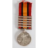 QUEENS SOUTH AFRICA MEDAL, awarded to 5438 Pte. P.M. Mitchell, S. Lanc Regt. with five bars, viz