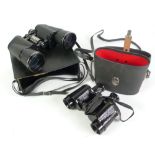 PAIR OF PRINZLUX 'SPACEMASTER' 10 X 50 NFIELD BINOCULARS, case af and a  PAIR OF PROBABLY MILITARY