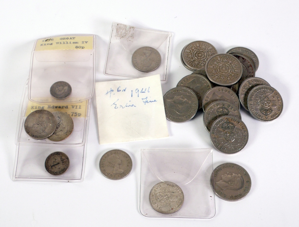 THIRTY EIGHT ELIZABETH II PRE-DECIMAL TWO SHILLING PIECES, SEVEN GEORGE VI DITTO, a George VI Half