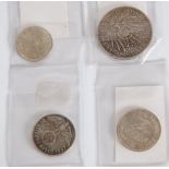 GERMAN, EARLY TWENTIETH CENTURY FIVE MARKS SILVER COINS, 'Deutsches Reich' 1901 (F) TWO OTHERS, a