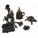 COLLECTION OF LATE NINETEENTH/EARLY TWENTIETH CENTURY CAST METAL ORNAMENTS AND OBJECTS, including