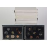 TWELVE ROYAL MINT UNITED KINGDOM PROOF COIN SETS, each sealed in hard plastic and an outer soft