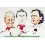 'ENGLAND WORLD CUP WINNERS 1966', ARTIST AND PLAYERS SIGNED LIMITED EDITION COLOUR PRINT featuring