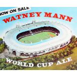 WATNEY MANN WORLD CUP ALE ADVERTISING PENDANT, 1966, framed and glazed and a related poster