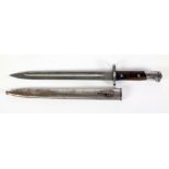 GERMAN, MAUSER LATE NINETEENTH/EARLY TWENTIETH CENTURY KNIFE BAYONET, the single edge fullered blade