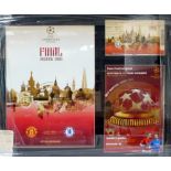 MANCHESTER UNITED V CHELSEA UEFA CHAMPIONS LEAGUE FINAL TICKET, MOSCOW 2008, mounted and glazed