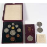 GEORGE V FESTIVAL OF BRITAIN BOXED SET OF TEN SILVER AND COPPER ROYAL MINT COINS 1951, from Crown-