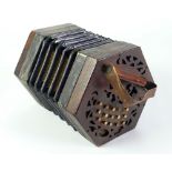 LACHENAL LATE NINETEENTH CENTURY CONCERTINA, of traditional  form having 31 ivory buttons, steel