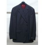 GENTS CERRUTI TWO PIECE BLACK WOOL SUIT, new, jacket European size 56, TOGETHER WITH FOUR OTHER