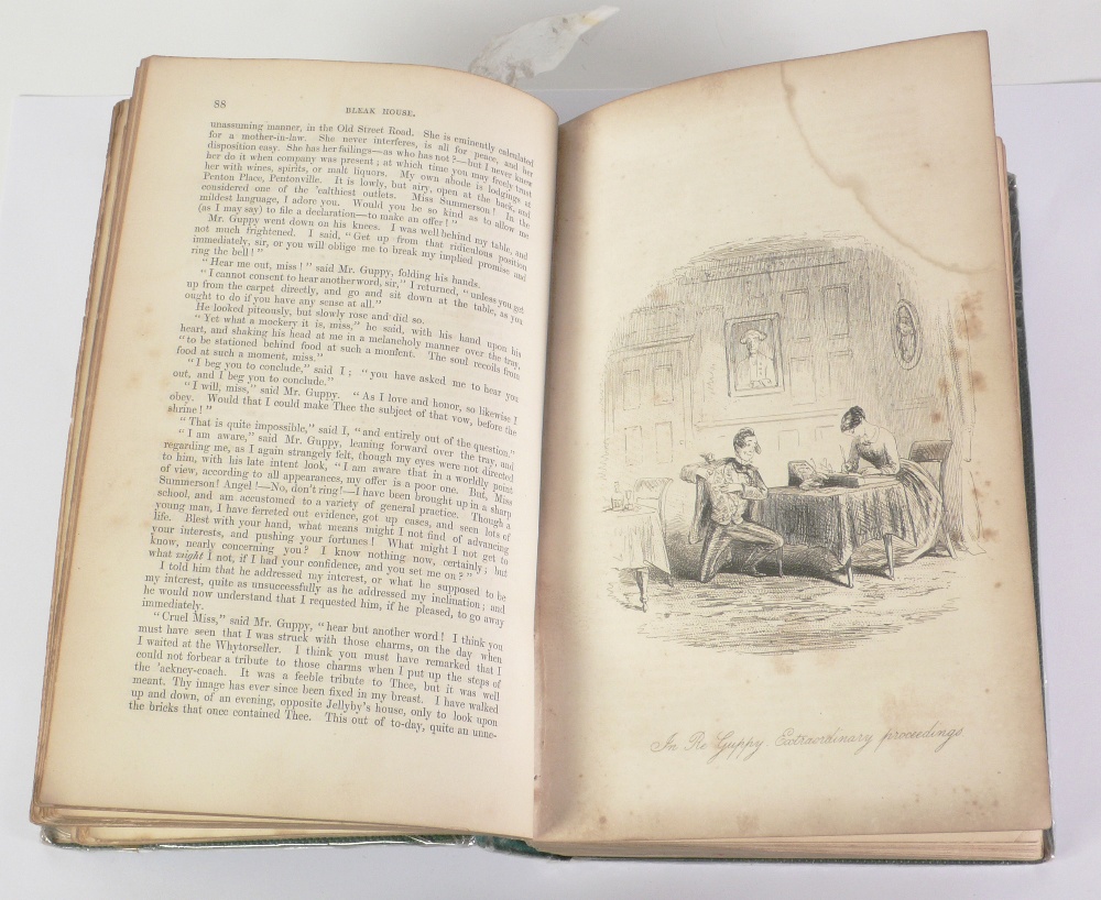 Dickens, Charles. Bleak House. 1st Edition. Pub 1853. Blind stamped green cloth (quantity fair