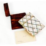 A LATE VICTORIAN TORTOISESHELL VISITING CARD CASE, and a MOTHER O' PEARL  and abalone shell ditto (