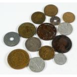 SMALL COLLECTION OF MAINLY MID TWENTIETH CENTURY WORLD COINS but mainly European with selection of