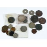 EARLY NINETEENTH CENTURY AND LATER COINS VARIOUS, including Spanish silver two reals Charles IIII