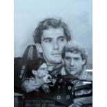 CRAIG WARWICK ARTIST SIGNED LIMITED EDITION MONOCHROME PRINT  'Aryton Senna (1960-1994), (973/