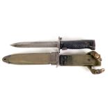 AMERICAN USM8 A1 KNIFE BAYONET, with single edge spear point blade, 6 3/4" (70cm) long, handle