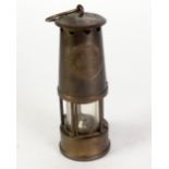 ECCLES PROTECTOR LAMP TYPE SIX MINERS BRASS SAFETY LAMP OF TYPICAL FORM