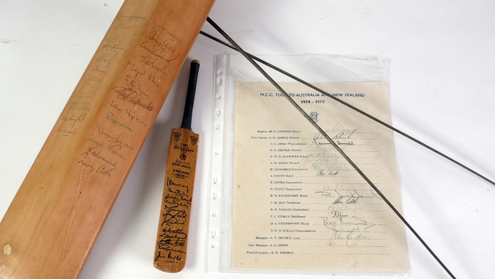 CIRCA 1970s SIGNED GUNN & MOORE CRICKET BAT, containing approx. 42 signatures from DERBY, - Image 2 of 2