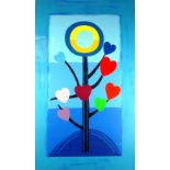 •TERRY FROST (1915-2003) ARTIST SIGNED COLOURED SCREEN PRINT AND COLLAGE 'Blue Love Tree', an