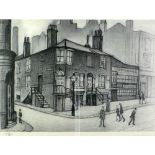 •L.S. LOWRY  (1887-1976) ARTIST SIGNED PRINT OF A PENCIL DRAWING 'Great Ancoats Street' an edition