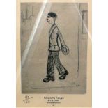 •L.S. LOWRY   (1887-1976) LIMITED EDITION PRINT OF A PENCIL DRAWING 'Man with Trilby' an edition