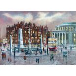 •BERNARD McMULLEN (b.1952) OIL PAINTING  'St. Peters Square and the Reference Library'  Signed