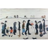 •L.S. LOWRY  (1887-1976) ARTIST SIGNED COLOUR  PRINT  'Man holding child'  an edition of 350,