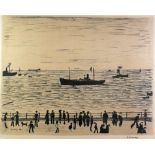 •LAURENCE STEPHEN LOWRY (1887-1976) LITHOGRAPH  'Seaside Promenade'  an edition of 75, signed and