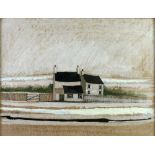 MIKE HAWORTH (Twentieth Century) PAIR OF MIXED MEDIA ON PAPER  Houses in rural landscapes Signed and