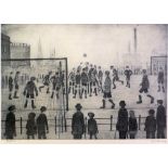 •L.S. LOWRY  (1887-1976) ARTIST SIGNED PRINT OF A PENCIL DRAWING 'The Football Match'  an edition of