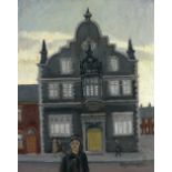 •ROGER HAMPSON (1925-1996) OIL PAINTING ON BOARD 'St. George's School, Bolton'  Signed; titled and